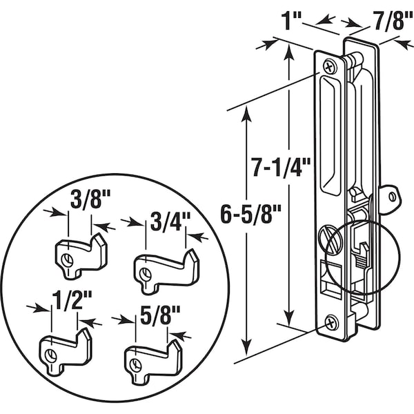 Prime-Line Prime-Line Chrome Metal Indoor and Outdoor Patio Door Handle Set - 14416