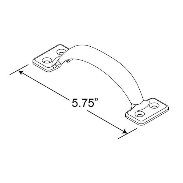 Prime-Line Gate Pull, 5-3/4 in., Steel Construction, Zinc-Plated Finish Single Pack - MP18707-1