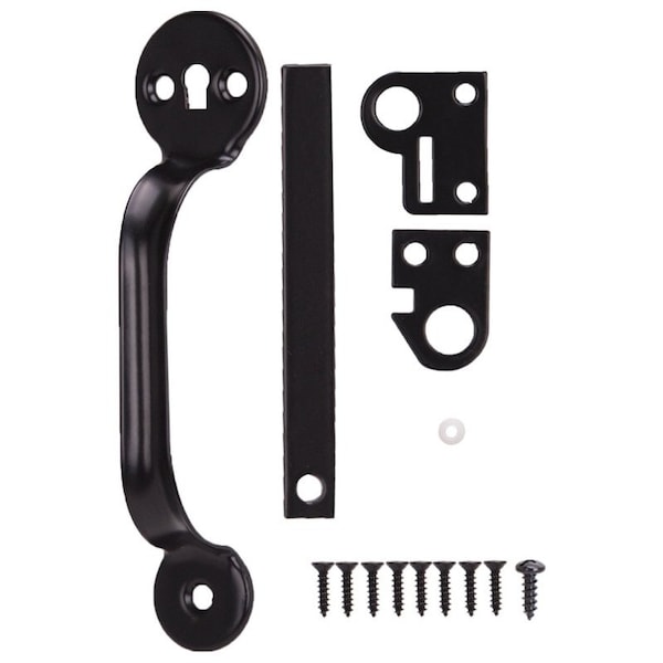 Prosource Thumb Latch, 1/2 in Bolt Head, 4-1/4 in L Bolt, Steel, Powder-Coated - 33124PKS-PS