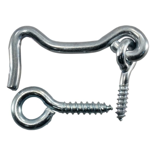 Midwest Fastener 5/32" x 1-1/2" Zinc Plated Steel Gate Hooks & Eyes 15PK - 60482