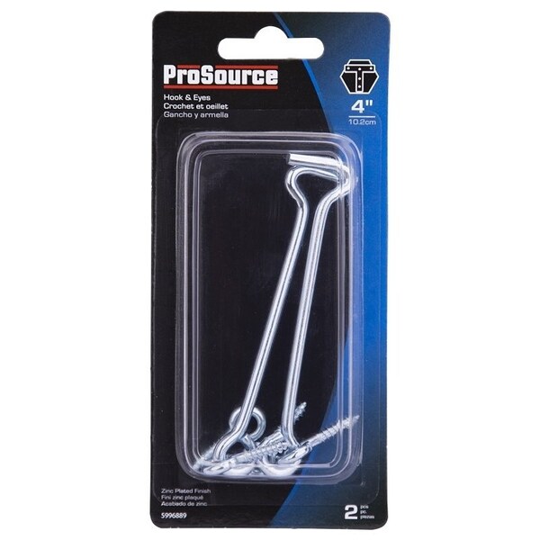 Prosource Gate Hook and Eye, 5/32 in Dia Wire, 4 in L, Steel - LR-419-PS