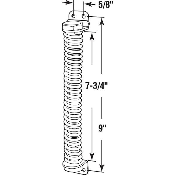 Prime-Line Self Closing Gate Spring, 9 in., Steel, Black, Adjustable Single Pack - RG 18504