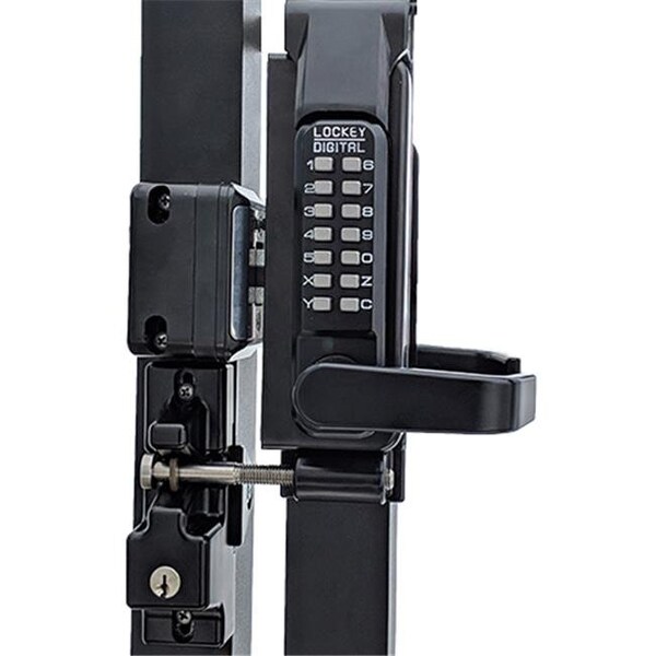 Lockey Usa Lockey USA GL2-DC JB-MG Jet Black & Marine Grade Double Combinaton Surface Mount Gate Lock - GL2-DC JB/MG