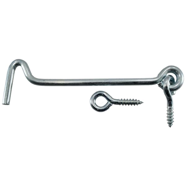 Midwest Fastener 3/16" x 4" Zinc Plated Steel Gate Hooks & Eyes 10PK - 60486