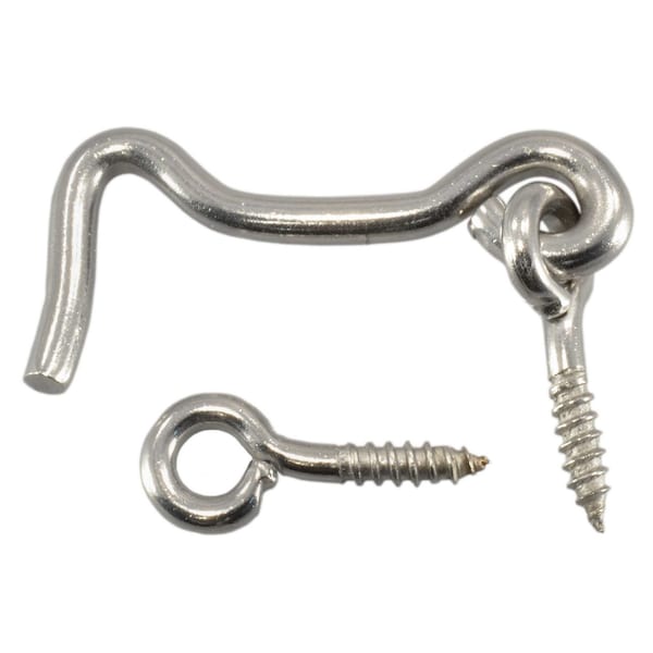Midwest Fastener 5/32" x 1/8" x 1-1/2" 18-8 Stainless Steel Gate Hooks & Eyes 10PK - 32642