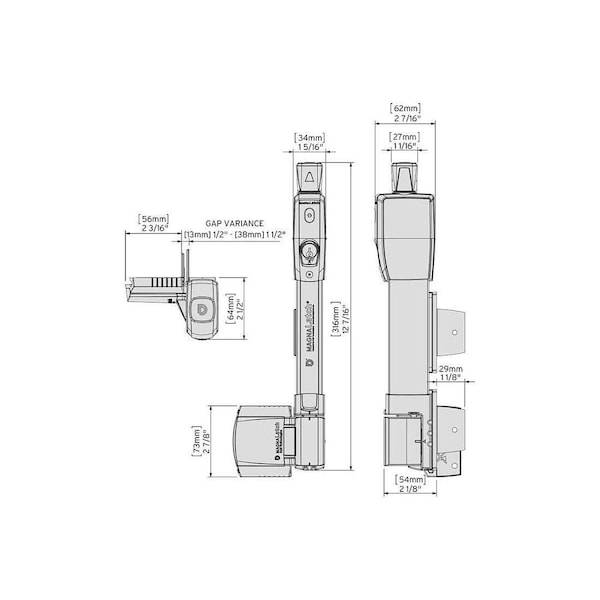 D&D Technologies Black Magnalatch Vertical Pull Magnetic Gate Latch 12 7/16in Height - ML3VPKA