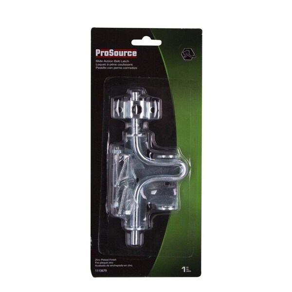 Prosource Bolt Latch, 1-1/8 in Bolt Head, 6-1/2 in L Bolt, Steel, Zinc - LR-173-PS
