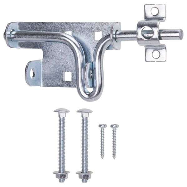 Prosource Bolt Latch, 1-1/8 in Bolt Head, 6-1/2 in L Bolt, Steel, Zinc - LR-173-PS