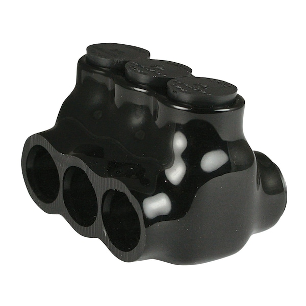 Conector multitap de 6 AWG, 6-2-0 AWG, 3 puertos, 600 voltios, aislamiento negro - AICD2-0-3