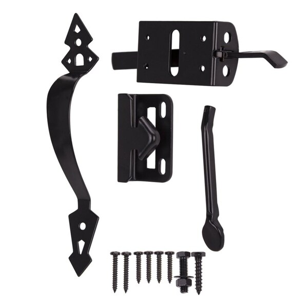 Prosource Thumb Latch, 5/8 in Bolt Head, 7-3/4 in L Bolt, Steel, Powder-Coated - 33156PKS-PS