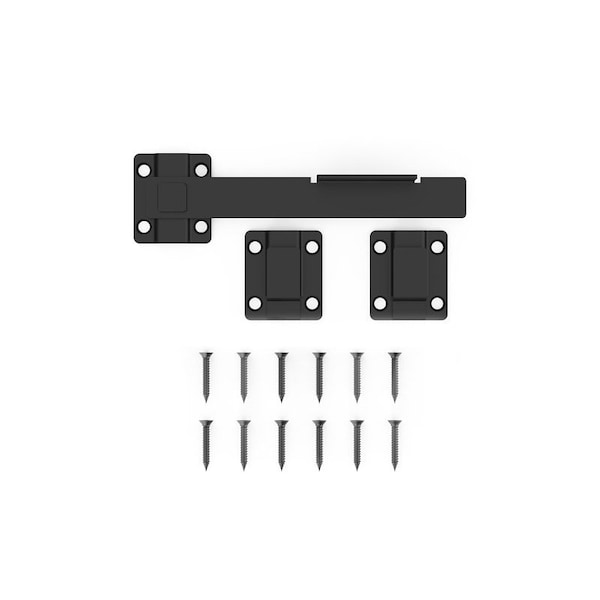 National Hardware Modern Drop Bar Latch, 8-3/32 in L, 1-11/32 in W, Steel, Black - N166-023