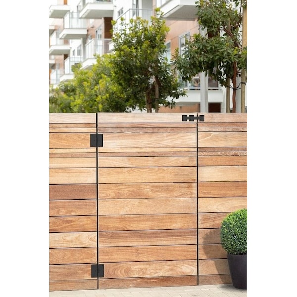 National Hardware Modern Drop Bar Latch, 8-3/32 in L, 1-11/32 in W, Steel, Black - N166-023