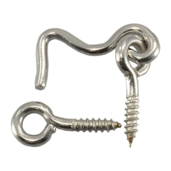 Midwest Fastener 1/8" x 1" 18-8 Stainless Steel Gate Hooks & Eyes 1 12PK - 32641