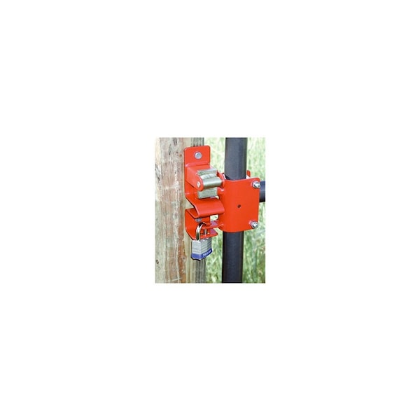 Speeco Gate Latch, 1-Way, Lockable, Steel, Red, For: 1-5/8 to 2 in OD Round Tube Gate - S16100500