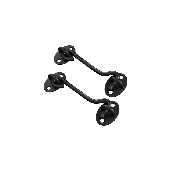 Nuvo Iron Black Heavy Duty Rustic Hook and Eye Latch, 2PK - HEL4BLK2PK
