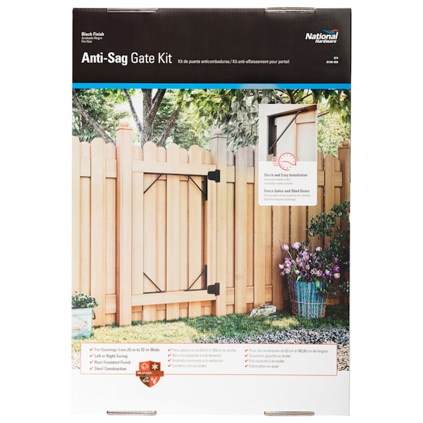 National Hardware National Hardware 3.74 in. L Black Steel Anti-Sag Gate Kit 1 pk - N109-060