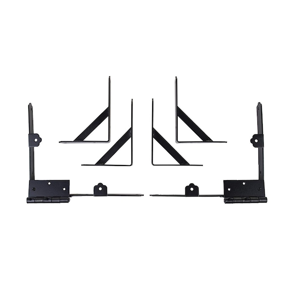 Nuvo Iron BLACK GALVANIZED STEEL GATE CORNER FRAME BRACE AND HINGE KIT - GCBHK01
