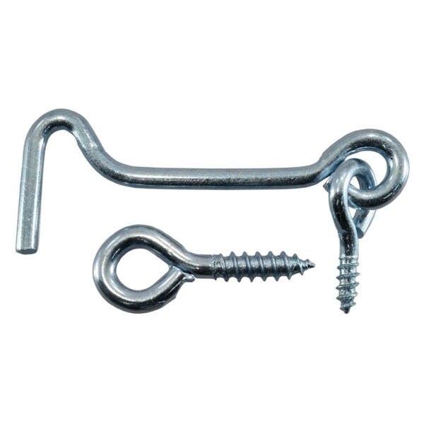 Midwest Fastener 5/32" x 2-1/2" Zinc Plated Steel Gate Hooks & Eyes 50PK - 51028