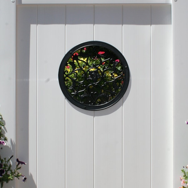 Nuvo Iron ROUND BLACK CAST ALUMINUM FENCE & GATE INSERT - 15in DIAMETER - ACW55-EC