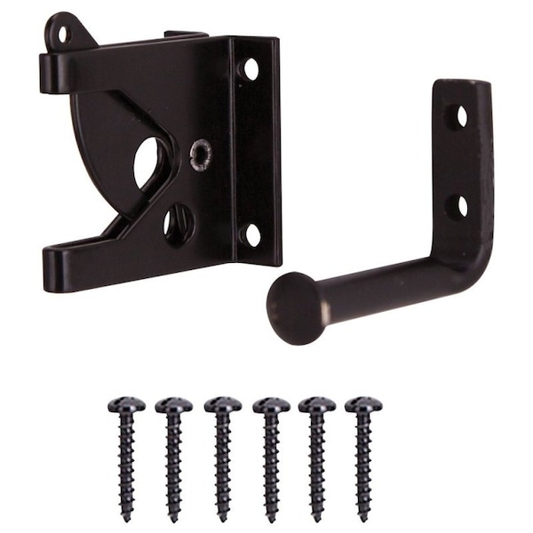 Prosource Gate Latch, 3/8 in Bolt Head, 2 in L Bolt, Steel, Powder-Coated - 33199PKS-PS
