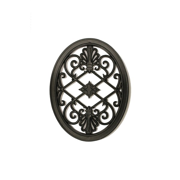 Nuvo Iron OVAL BLACK CAST ALUMINUM FENCE & GATE INSERT - 13in x 17in - ACW56-EC