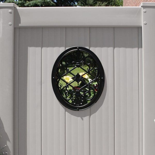 Nuvo Iron OVAL BLACK CAST ALUMINUM FENCE & GATE INSERT - 13in x 17in - ACW56-EC