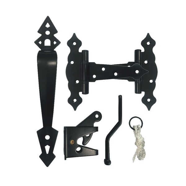 Nuvo Iron Bulk - BlackGalvanized Steel Heavy Duty Gate Combo Kit, 24PK - HDWGCKH-B-M24
