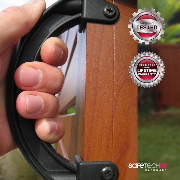 Safetech Hardware 6 in Non-Corrosive Gate Handle, Black - SHDL-150