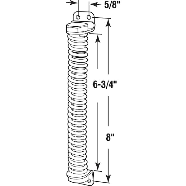 Prime-Line Self Closing Gate Spring, 8 in., Steel, Black, Adjustable Single Pack - RG 18667