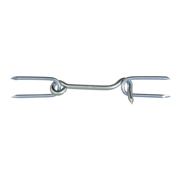 National Mfg Sales 4 in. Gate Steel Hook with Staples, Zinc Plated - 5706791