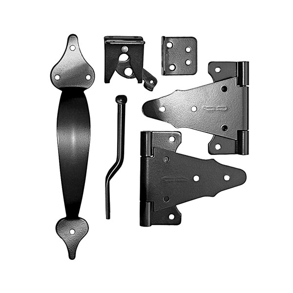 Nuvo Iron Bulk - BlackGalvanized Steel Wooden Gate Combo Kit Deluxe, 24PK - WGCKH-B-MP24