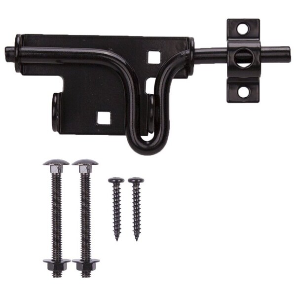 Prosource Bolt Latch, 1-1/8 in Bolt Head, 6-1/2 in L Bolt, Steel, Powder-Coated - 33189PKS-PS
