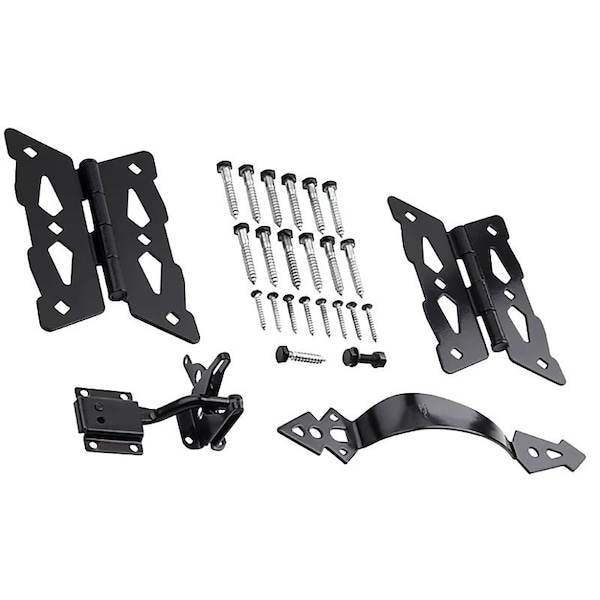 National Hardware KIT GATE BUTTRFLY HNG DECO BLK - N109-300