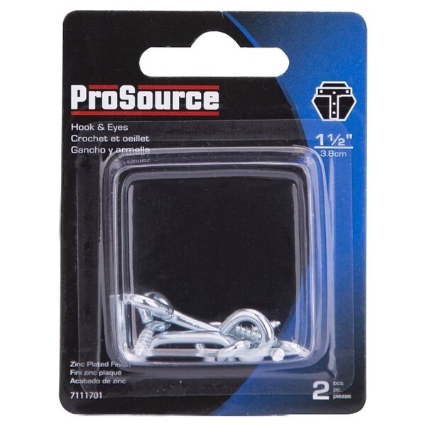 Prosource Gate Hook and Eye, 1/8 in Dia Wire, 1-1/2 in L, Steel - LR-406-PS