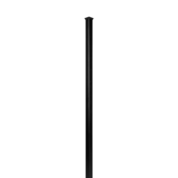 Nuvo Iron Legacy Collection 2in. x 2in. x 8' Iron Fence Post, Powder Coated Textured Black, 96in. Height - SFPTB2296