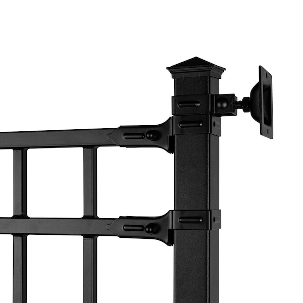 Nuvo Iron Legacy Collection 2in. x 2in. x 8' Iron Fence Post, Powder Coated Textured Black, 96in. Height - SFPTB2296