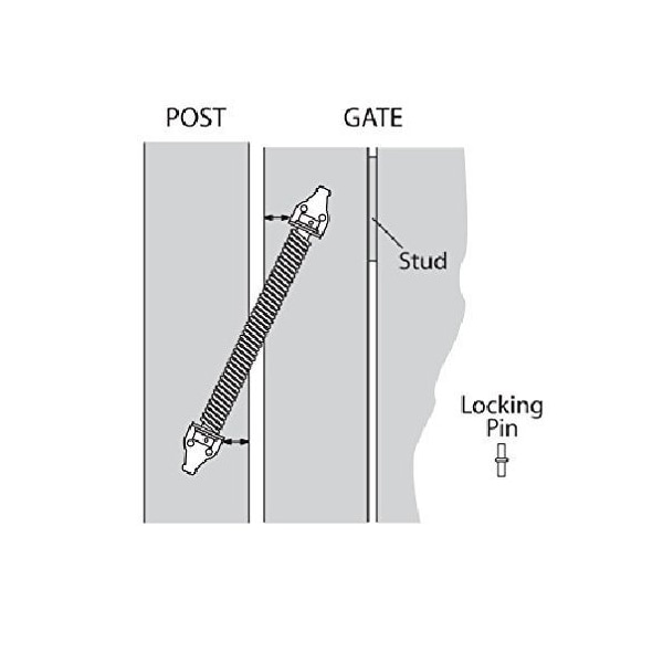 Nuvo Iron BLACK GALVANIZED STEEL SELF-CLOSING GATE SPRING - SCGS13BLK