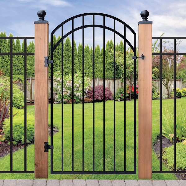 Nuvo Iron 33 in x 68 in DIAMOND TOPPED ORNAMENTAL IRON GATE - GGI0440/RG02/AG03