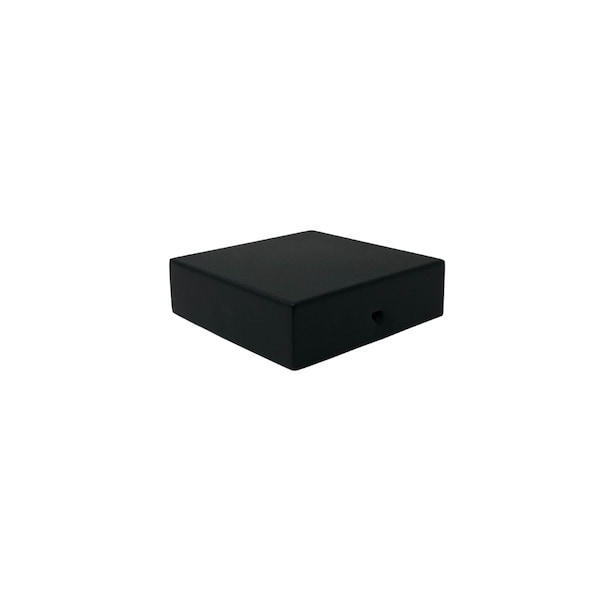 Nuvo Iron 4In. x 4In. Low-Profile Eazy-Cap, Gal. Steel power coated Black, Fits over 4in x 4in nominal posts - PCP24BLK