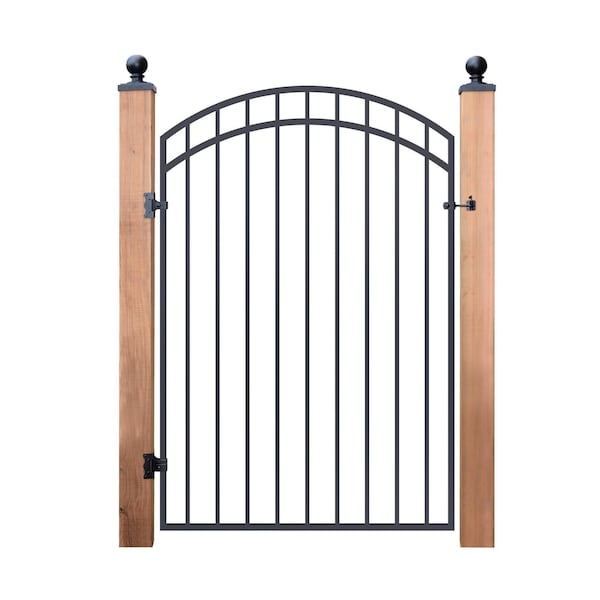 Nuvo Iron 45 in x 68 in DIAMOND TOPPED ORNAMENTAL IRON GATE - GGI0441/RG02/AG03