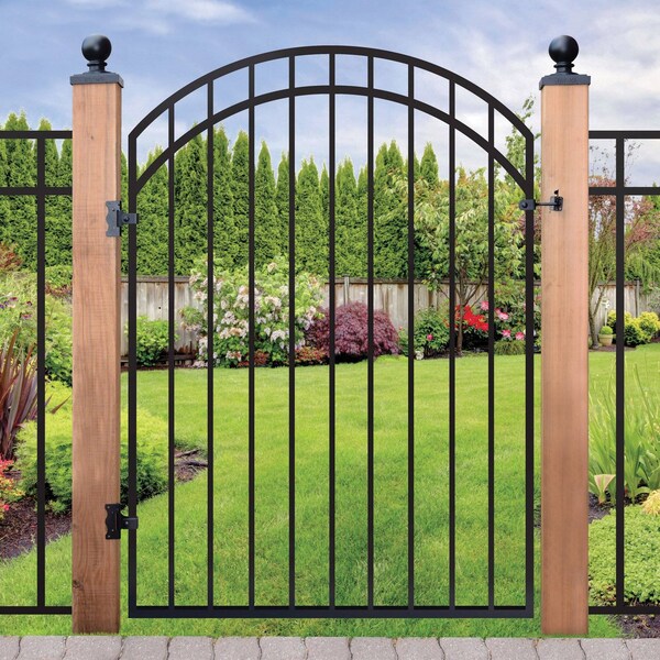 Nuvo Iron 45 in x 68 in DIAMOND TOPPED ORNAMENTAL IRON GATE - GGI0441/RG02/AG03