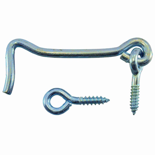 Midwest Fastener 3/16" x 3" Zinc Plated Steel Gate Hooks & Eyes 10PK - 60485