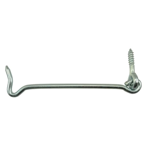 Midwest Fastener 1/4" x 6" Zinc Plated Steel Gate Hooks 10PK - 52427