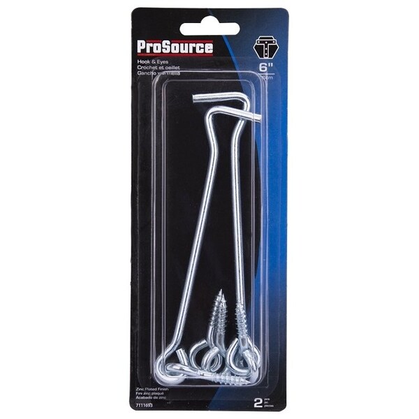 Prosource Gate Hook and Eye, 3/16 in Dia Wire, 6 in L, Steel - LR-420-PS