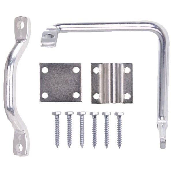 Prosource Gate Latch Bar, 7/16 in Bolt Head, 5 in L Bolt, Steel, Zinc - LR-184-PS
