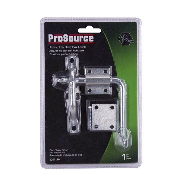 Prosource Gate Latch Bar, 7/16 in Bolt Head, 5 in L Bolt, Steel, Zinc - LR-184-PS