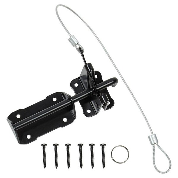 Nuvo Iron Bulk - BlackGalvanized Steel Deluxe Traditional Gate Latch, 24PK - DTPLUH-B-MP24
