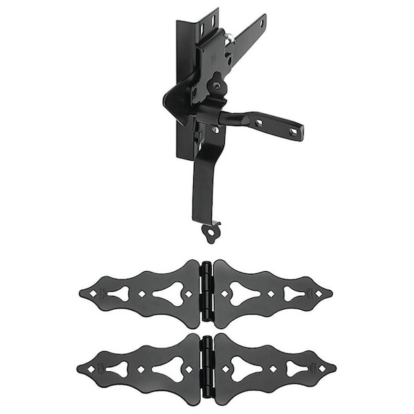 Homepage 8 in. Heavy Duty Gate Kits, Black - HO435075