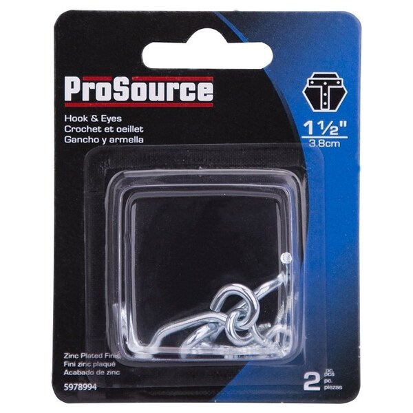Prosource Gate Hook and Eye, 1/8 in Dia Wire, 1-1/2 in L, Steel - LR-415-PS