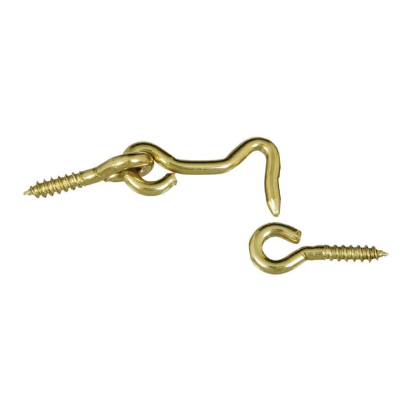 National Hardware National Hardware Gold Solid Brass 1-1/2 in. L Hook and Eye 1 pk - N118-083